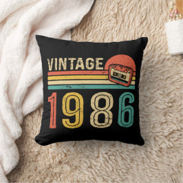 1986年の誕生日カセットテープ 懐かしの誕生日ギフト クッション