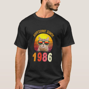 1986年以来36時間誕生日素晴らしヴィンテージ猫 Tシャツ