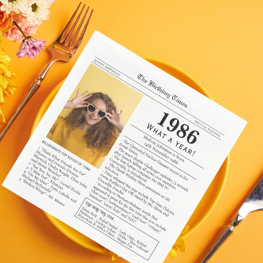 1986年新聞 誕生日 スタンダードランチョンナプキン