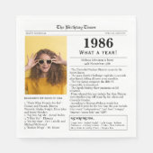 1986年新聞 誕生日 スタンダードランチョンナプキン (正面)