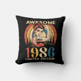 1986年生まれのレトロな40歳の女性の誕生日おめでとう クッション