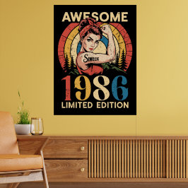 1986年生まれの素晴らしい40歳の女性のためのバースデーグッズ ポスター