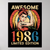1986年生まれの素晴らしい40歳の女性のためのバースデーグッズ ポスター (正面)