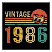 1986年生まれ レトロ ビンテージ カセットテープ 40歳 誕生日