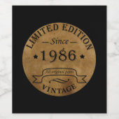 1986年生まれ ヴィンテージ誕生日 ワインラベル (シングルラベル)