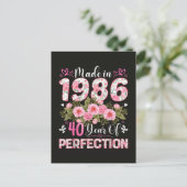 1986年製 花柄 40歳の誕生日 女性 フラワー シーズンポストカード (スタンド正面)