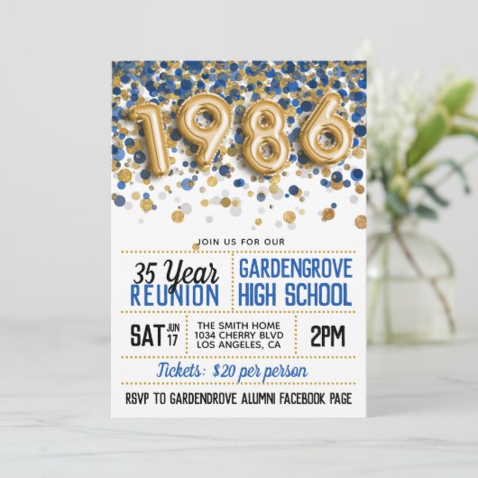 1986年高校懇親会 招待状 (スタンド正面)