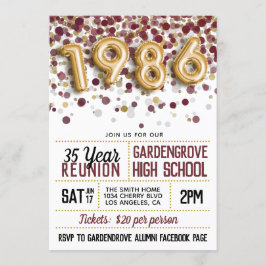 1986年高校懇親会 招待状