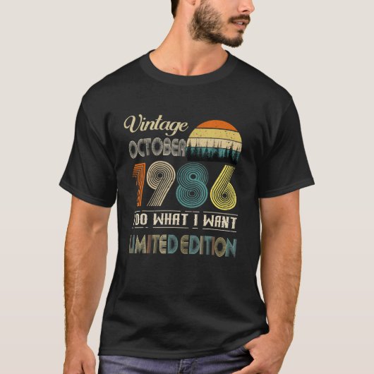 1986年10月ヴィンテージ36歳誕生日 Tシャツ (正面)