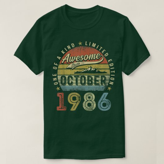 1986年10月以来36素晴らし番目の誕生日ギフト36 Y Tシャツ (デザイン正面)