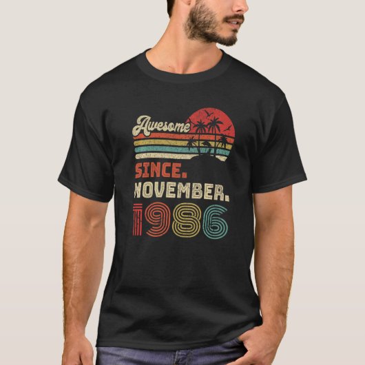 1986年11素晴らし月36誕生以来36歳 Tシャツ (正面)