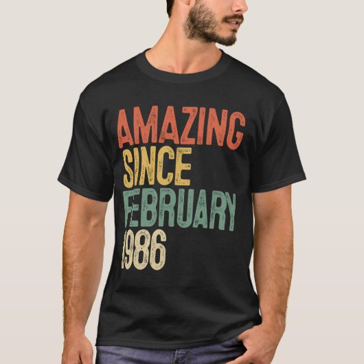 1986年2月以来36歳アメージング36th Birt Tシャツ (正面)