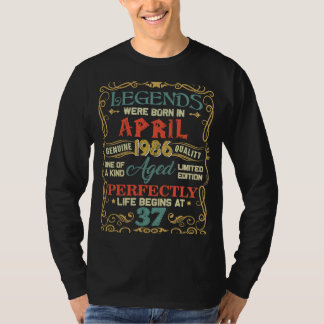 1986年4月に伝説が生まれた 37歳の誕生日 Tシャツ