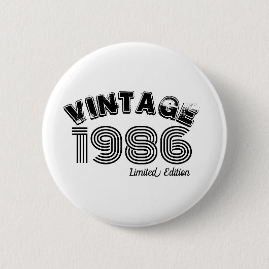 1986年 レトロな40歳の誕生日 缶バッジ (正面)