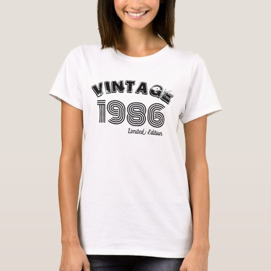 1986年 レトロな40歳の誕生日 Tシャツ (正面)