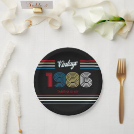 1986年 レトロ 40歳の誕生日パーティー紙皿 ペーパープレート