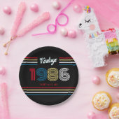 1986年 レトロ 40歳の誕生日パーティー紙皿 ペーパープレート (パーティー)