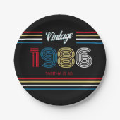 1986年 レトロ 40歳の誕生日パーティー紙皿 ペーパープレート (正面)