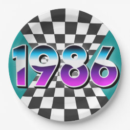 1986年 40歳の誕生日 レトロ ヴィンテージ パーティー装飾 ペーパープレート