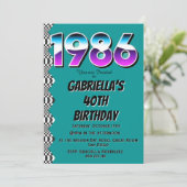 1986年 40歳の誕生日 レトロ ヴィンテージ パーティー 招待状 (スタンド正面)