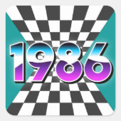 1986年 40歳の誕生日 レトロ ヴィンテージ パーティー 飾り スクエアシール (正面)