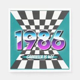 1986年 40歳の誕生日 レトロ ヴィンテージ パーティー 飾り スタンダードランチョンナプキン