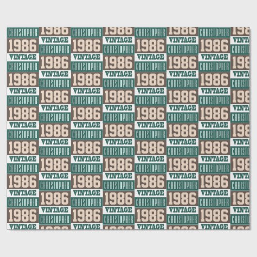 1986生まれ年にクリスチャンの名前で ラッピングペーパー (フラット)