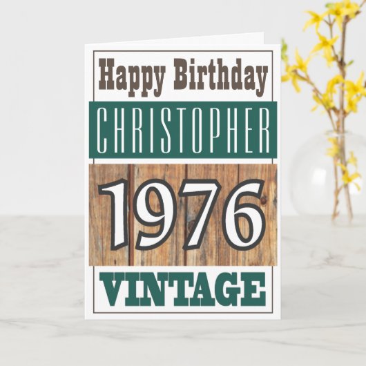 1986生まれ年のあいさつパーソナライズされたカード カード (黄色い花)