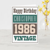 1986生まれ年のグリーティングカード カード (黄色い花)