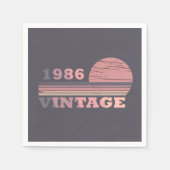 1986生まれ年のヴィンテージ誕生会 スタンダードカクテルナプキン (正面)