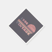 1986生まれ年のヴィンテージ誕生会 スタンダードカクテルナプキン (角)