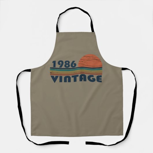 1986生まれ年のヴィンテージ誕生日ギフト エプロン (正面)