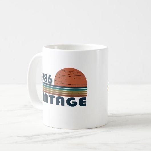 1986生まれ年のヴィンテージ誕生日ギフト コーヒーマグカップ (正面左)