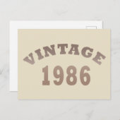 1986生まれ年のヴィンテージ誕生日ギフト シーズンポストカード (正面/裏面)