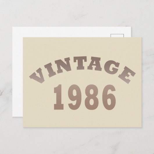 1986生まれ年のヴィンテージ誕生日ギフト シーズンポストカード (正面/裏面)