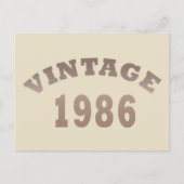 1986生まれ年のヴィンテージ誕生日ギフト シーズンポストカード (正面)