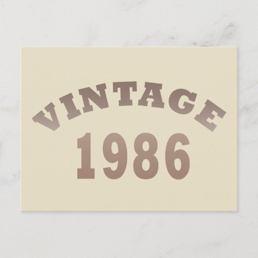 1986生まれ年のヴィンテージ誕生日ギフト シーズンポストカード (正面)