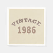 1986生まれ年のヴィンテージ誕生日ギフト スタンダードカクテルナプキン (正面)