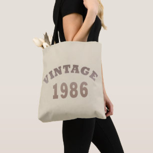 1986生まれ年のヴィンテージ誕生日ギフト トートバッグ