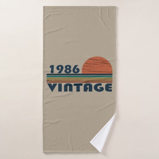 1986生まれ年のヴィンテージ誕生日ギフト バスタオル (バスタオル)