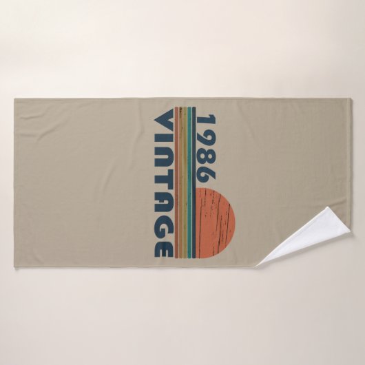 1986生まれ年のヴィンテージ誕生日ギフト バスタオル (バスタオル)