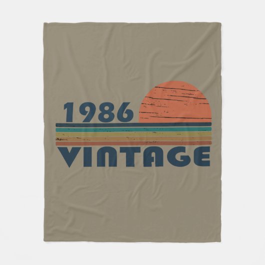 1986生まれ年のヴィンテージ誕生日ギフト フリースブランケット (正面)