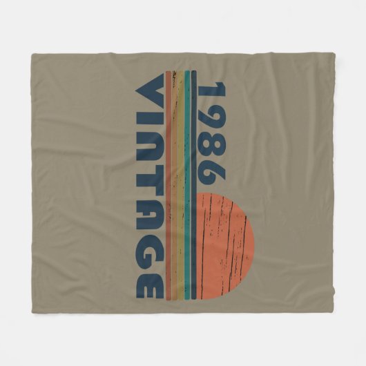 1986生まれ年のヴィンテージ誕生日ギフト フリースブランケット (正面(横))