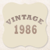 1986生まれ年のヴィンテージ誕生日ギフト ペーパーコースター (正面)