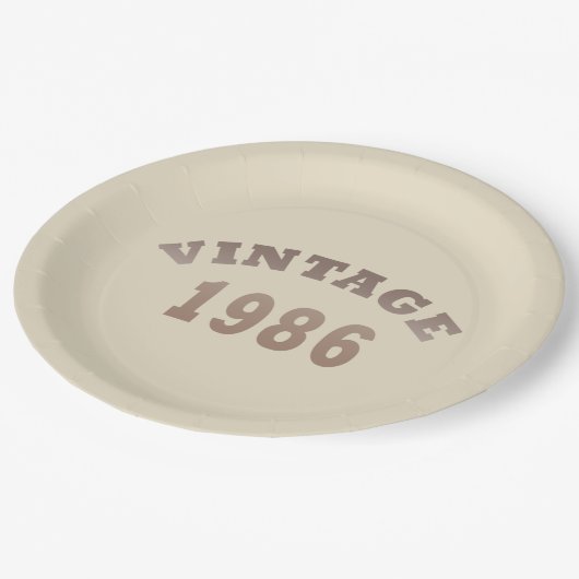 1986生まれ年のヴィンテージ誕生日ギフト ペーパープレート (アングル)