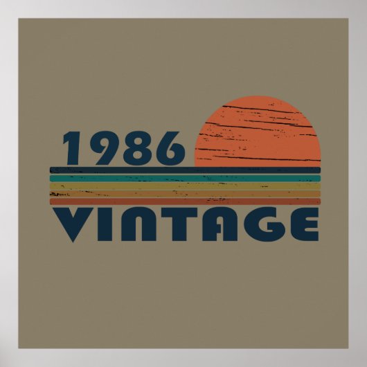 1986生まれ年のヴィンテージ誕生日ギフト ポスター (正面)