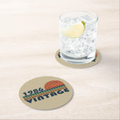 1986生まれ年のヴィンテージ誕生日ギフト ラウンドペーパーコースター (インサイチュ)