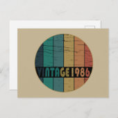 1986生まれ年のヴィンテージ誕生日 シーズンポストカード (正面/裏面)