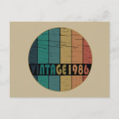 1986生まれ年のヴィンテージ誕生日 シーズンポストカード (正面)