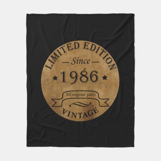 1986生まれ年のヴィンテージ誕生日 フリースブランケット (正面)